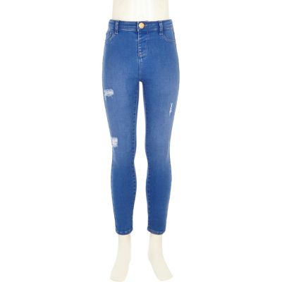 Girls mid blue Molly jeggings